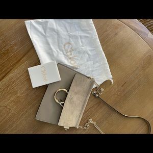 Chloe Faye Mini Suede/Leather Shoulder Bag